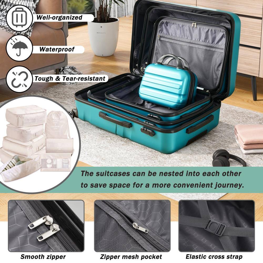 - Well-organized
- Waterproof
- Tough & Tear-resistant

The suitcases can be nested into each other to save space for a more convenient journey.

- Smooth zipper
- Zipper mesh pocket
- Elastic cross strap