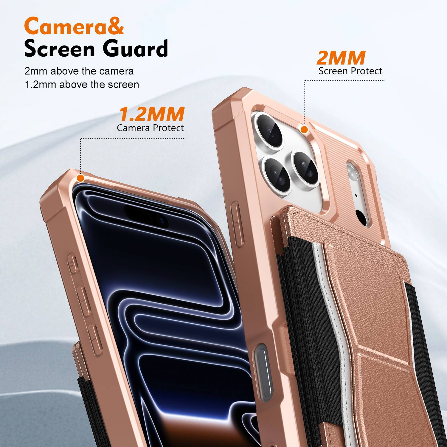Camera & Screen Guard  
2mm above the camera  
1.2mm above the screen  

1.2MM Camera Protect  
2MM Screen Protect