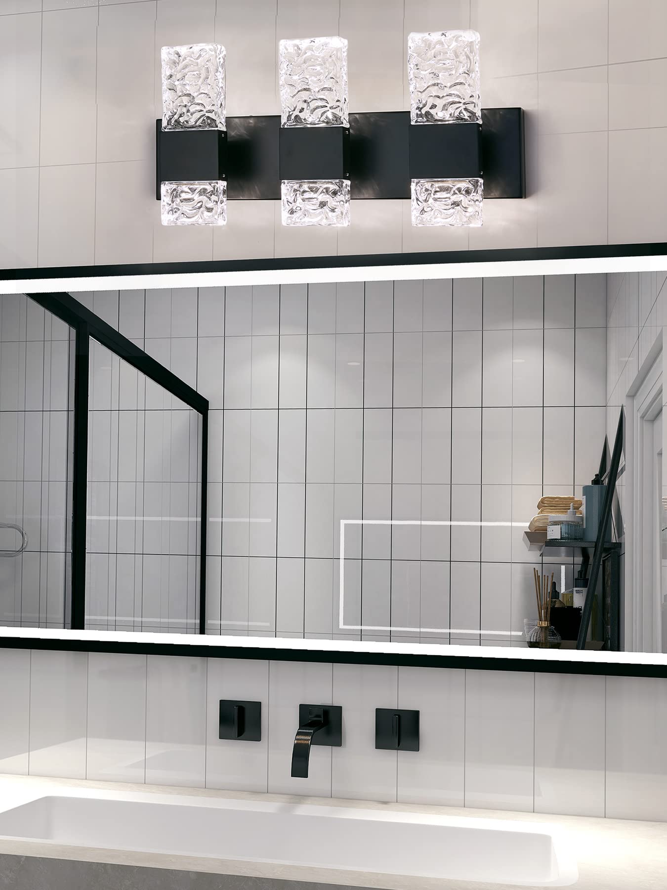 Alt View 2. PO3TICJUNKI3 - Bathroom Light Fixtures Crystal Vanity Over Mirror Modern Led Wall For k Cool Watts - Chrome 3 lights.