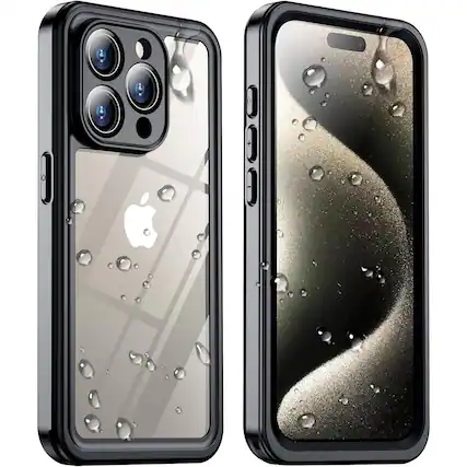 Front. Entronix - Entronix iPhone 15 Pro Case - IP68 Waterproof & Shockproof Protection - Clear.