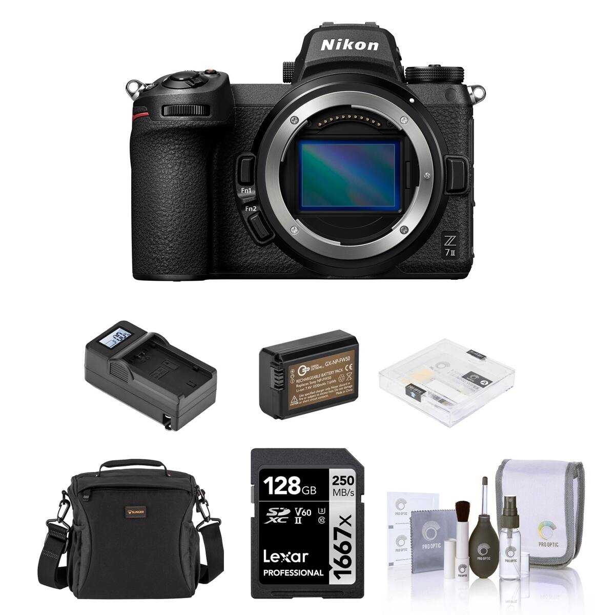 Nikon Z7 II

Lexar Professional 128GB 250MB/s V60 1667x SDXC UHS-II

PRS OPTIC - PRS SPIIC