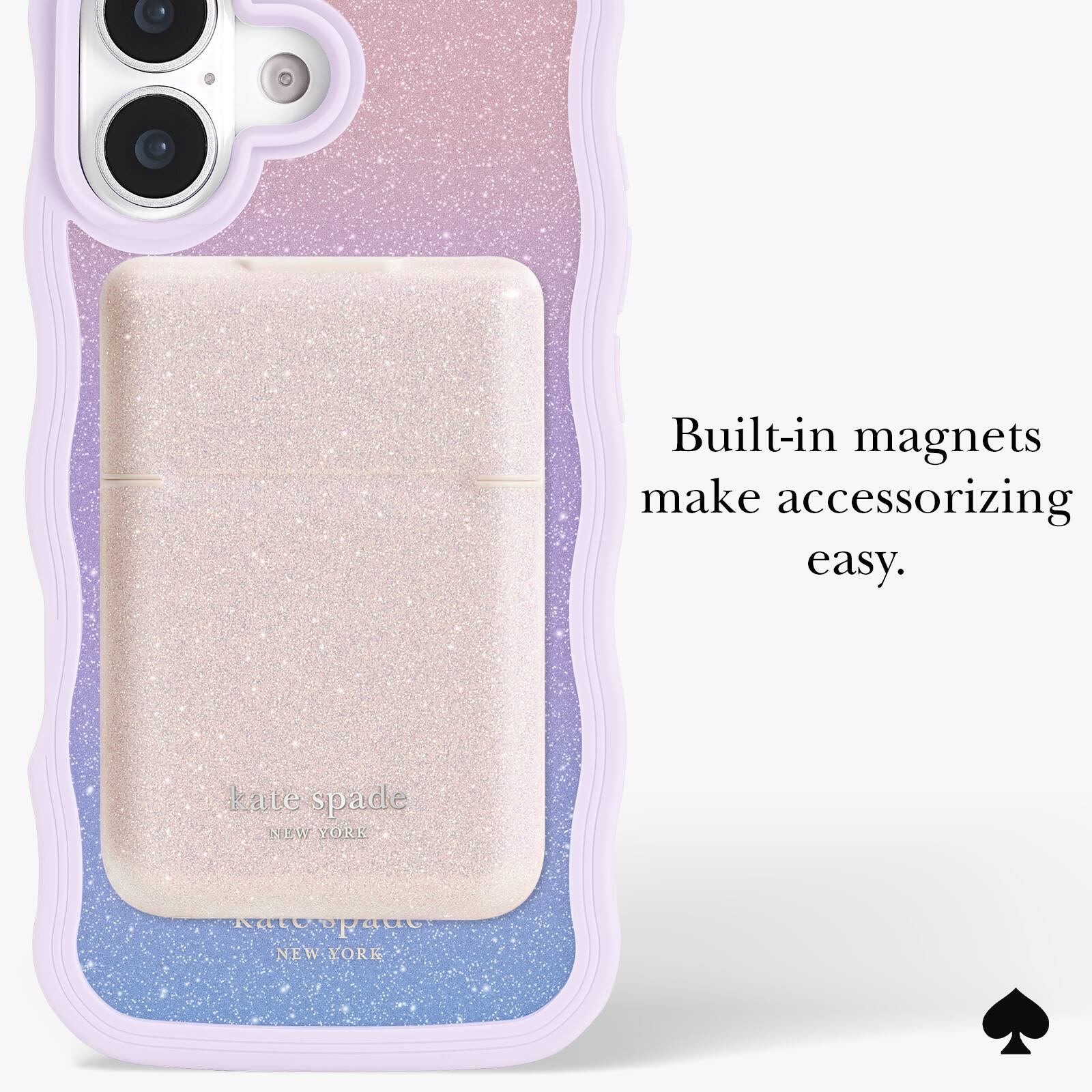 Built-in magnets make accessorizing easy.

kate spade NEW YORK