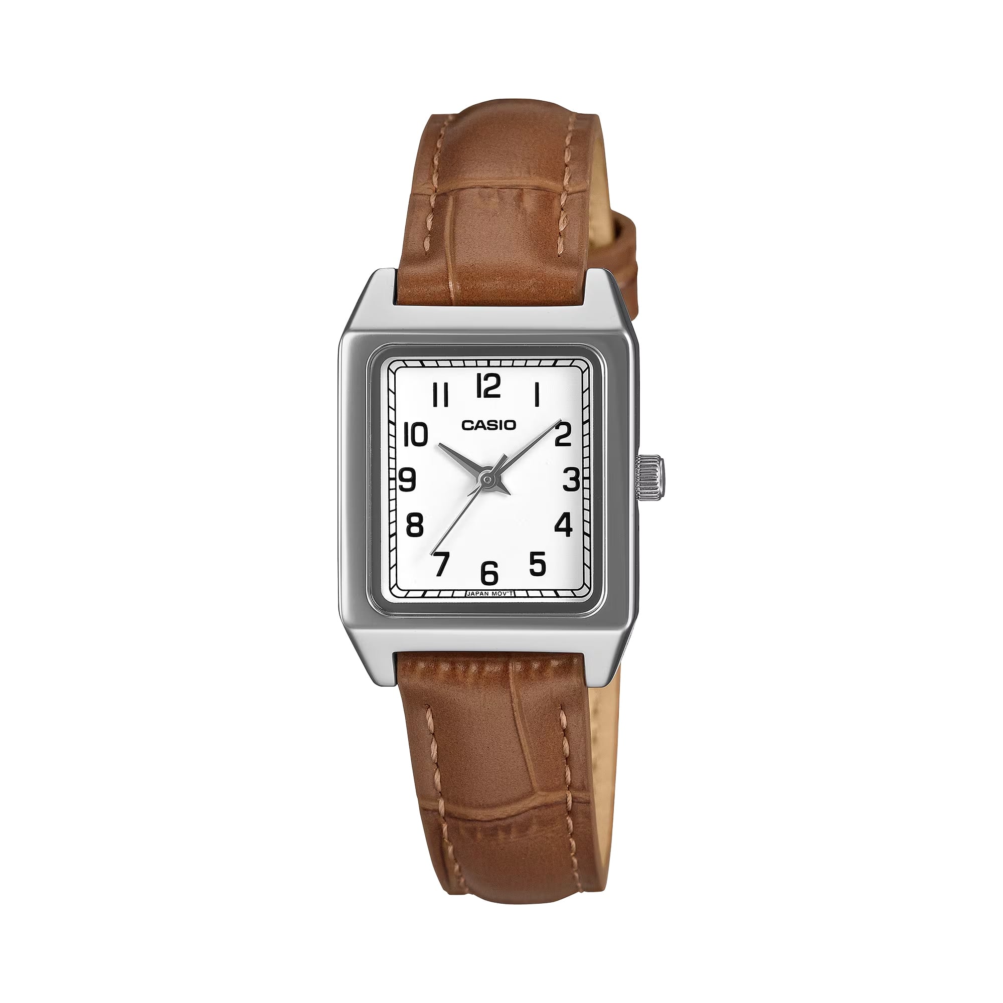 Casio - Women's White Dial Leather Classic Analog Watch - LTP-B150LA-8BDF - Brown