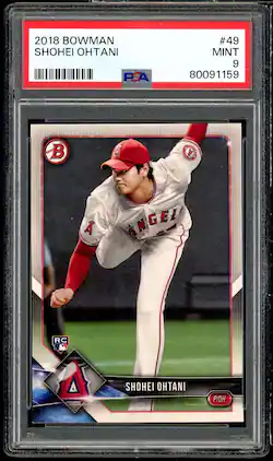 Topps - Shohei Ohtani Rookie Card 2018 Bowman #49 PSA 9