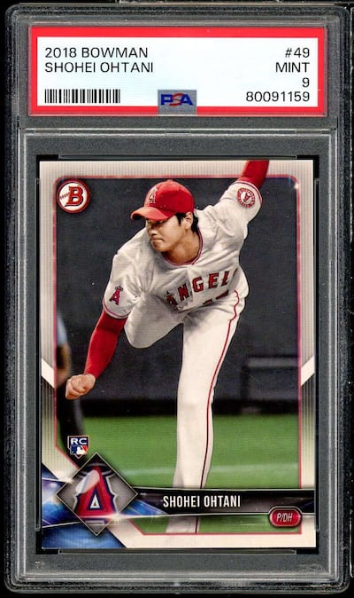 Topps Shohei Ohtani Rookie Card 2018 Bowman #49 PSA 9 - Best Buy Topps Shohei Ohtani Rookie Card 2018 Bowman #49 PSA 9 - Best Buy