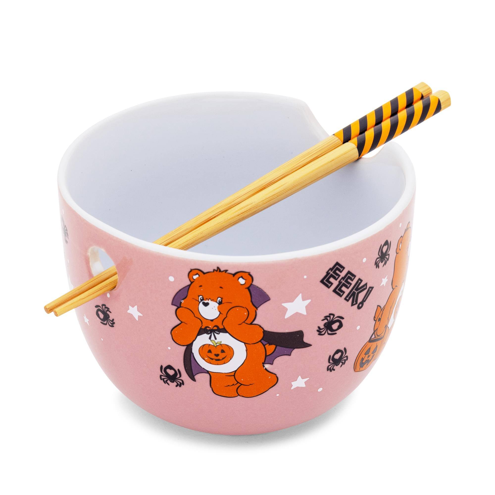 Alt View 1. Silver Buffalo - Care Bears Trick-or-Sweet Bear 20-Ounce Ceramic Ramen Bowl With Chopsticks - Pink.