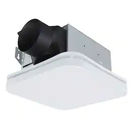 Breezary - Bathroom Exhaust Fan with 3CCT LED Light/No-Light Options, 80/110 CFM, Ultra Quiet Ceiling Mount Fan with 4-Inch Duct - White Square (With Light)