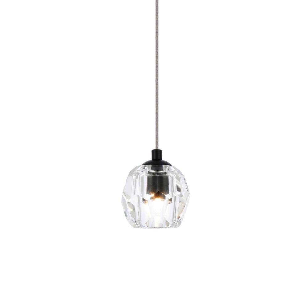 Alt View 3. Elegant Lighting - Eren 1 light Black pendant - Black.