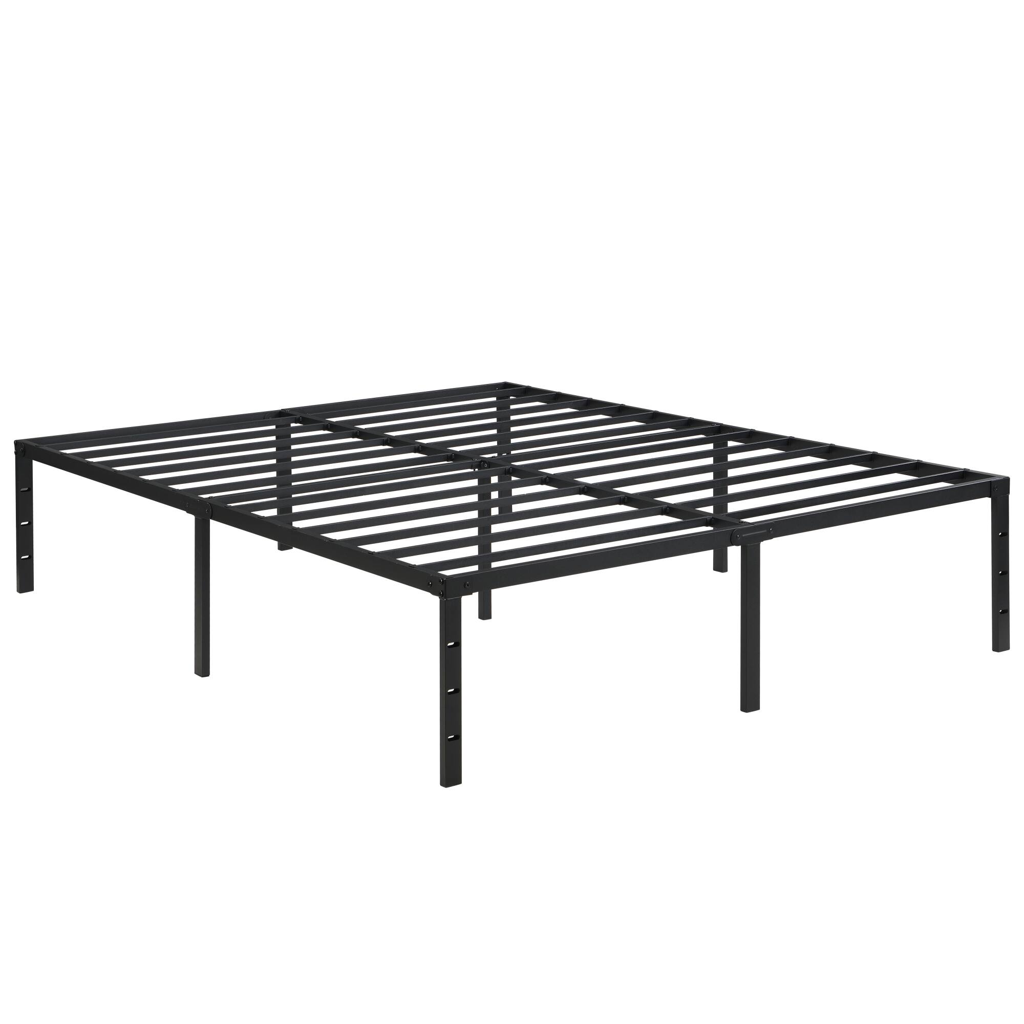 Alt View 2. GOODSILO - Queen Size Heavy Duty Metal Bed Frame with Quick Assembly and Noise-Free Design - Black.