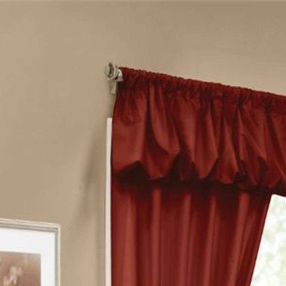 Angle. Commonwealth Home Fashions - Commonwealth Thermalogic Prescott Energy Efficient 5 Piece Window Curtain Set - 80x63" - Burgundy - Burgundy.