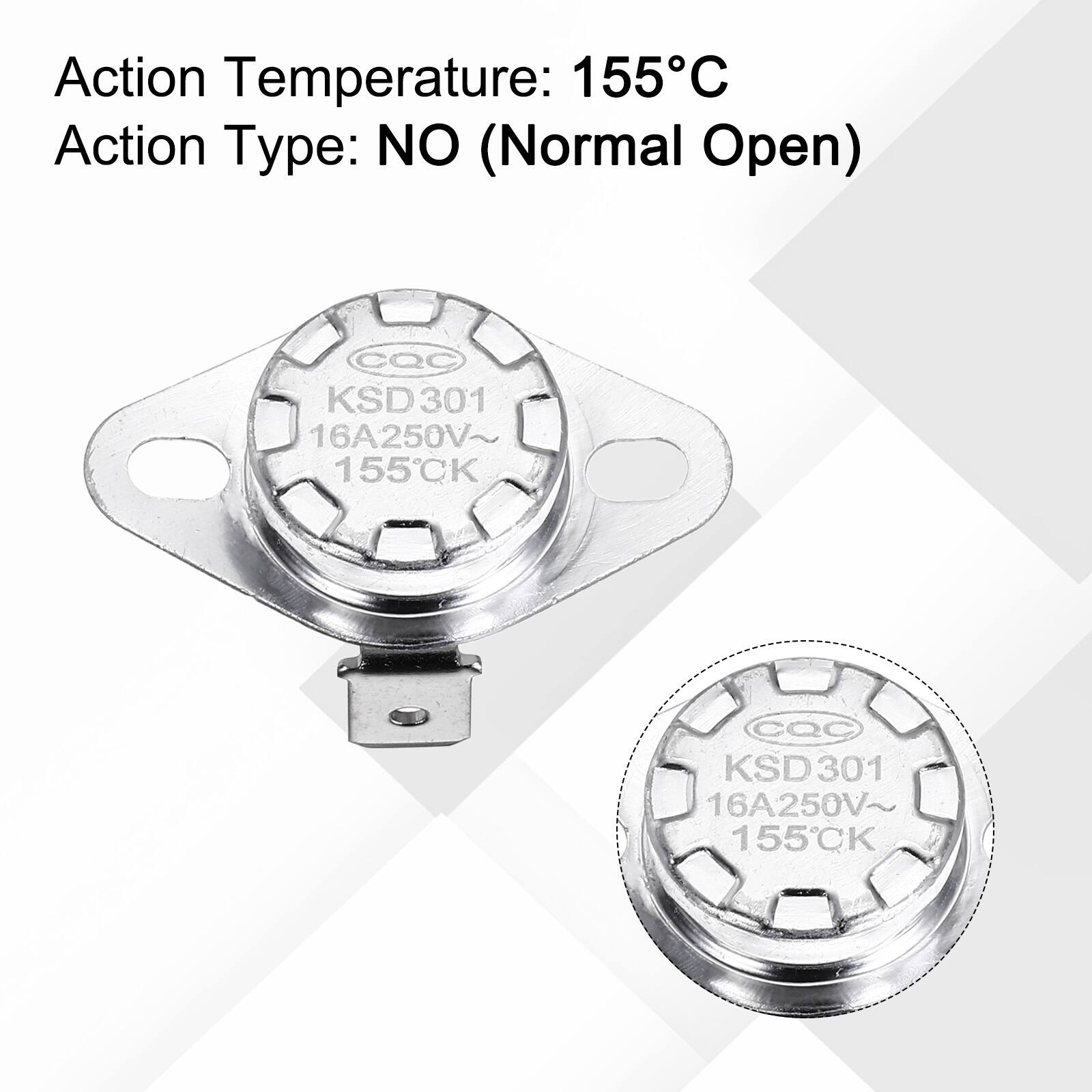 Action Temperature: 155°C  
Action Type: NO (Normal Open)  
CQC KSD 301 16A250V~ 155CK