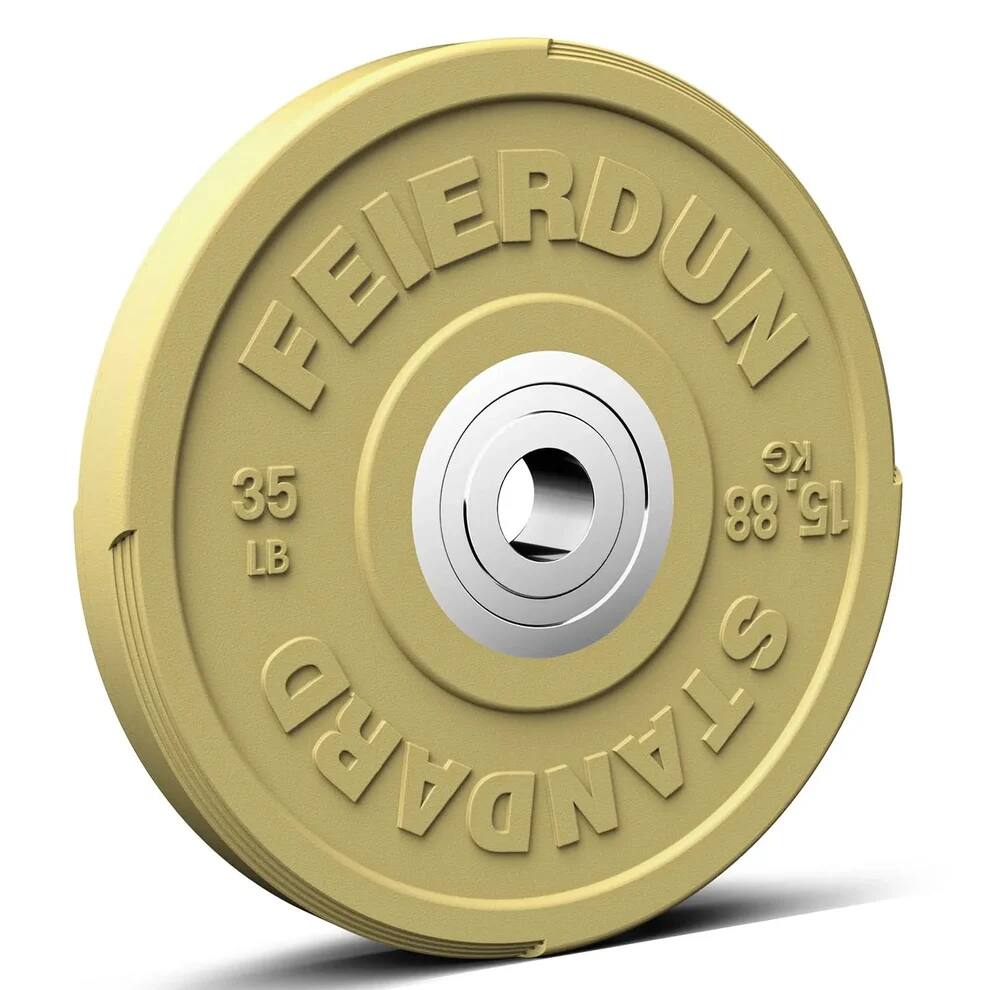 "FED Fitness - 2"" Color Olympic Bumper Plate Weight Plate for Strength Training - 100% Virgin Rubber - Yellow" price history on PriceWatchPro