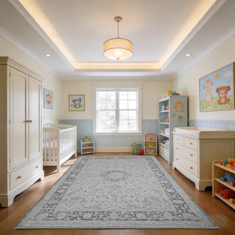 Alt View 1. RYHNUYNE - 8x10 Area Rugs Living Room Rug Washable Vintage Boho Rug No Slip Stain Resistant Soft Carpet Indoor Floor Floral Carpets - Painting.