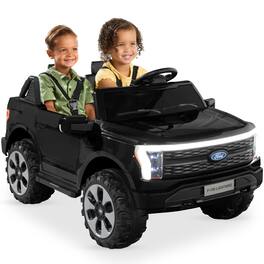 Best Choice Products - Kids 24V Ride On Truck Officially Licensed Ford Lightning w/ Remote, LED Lights, 2 Speeds - Black