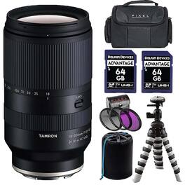 Tamron - 18-300mm f/3.5-6.3 Di III-A VC VXD Lens for Sony E with Advance Accessory and Travel Bundle (6 Year USA Warranty) - Black