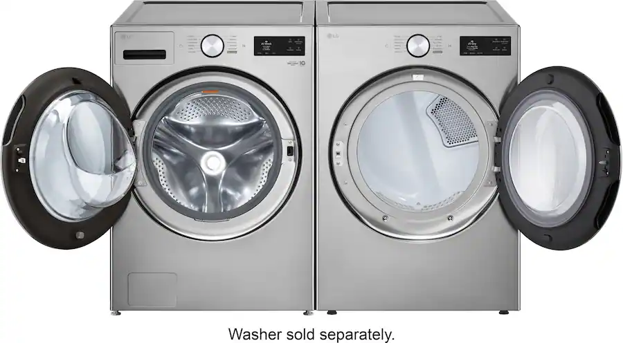 LG 7.4 Cu. Ft. Smart Gas Dryer with Steam and AI Sensor Dry Graphite ...