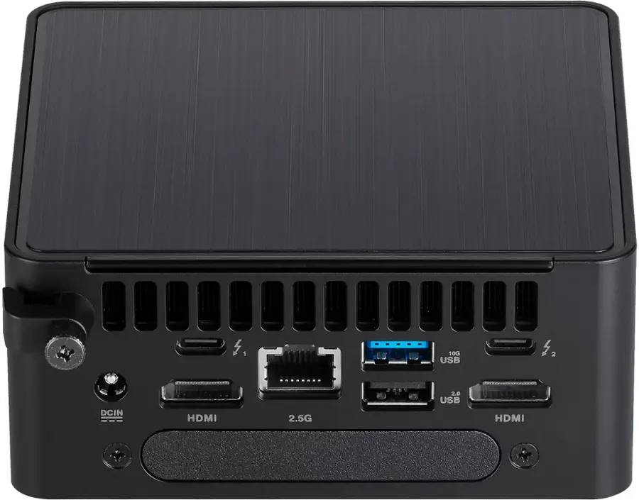 The text on the image reads: "4 10G USB 2.0 USB 2.5G 2.0 USB HDMI." This text describes the ports available on the back of the device, which include four USB ports, two HDMI ports, and two USB 2.0 ports.