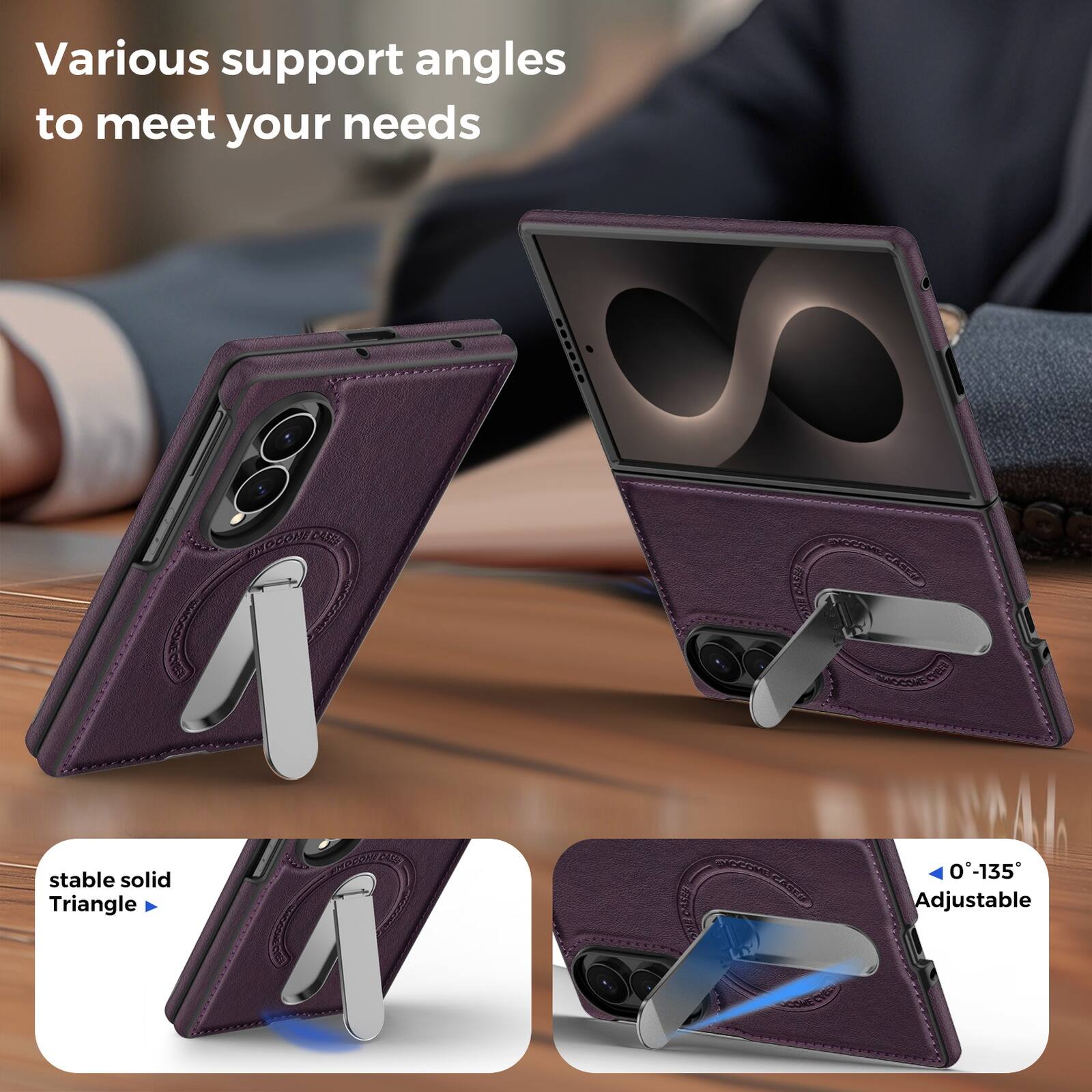 Various support angles to meet your needs

stable solid Triangle

0-135° Adjustable
