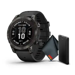 Garmin - Fenix 7 Pro Sapphire Solar Edition Carbon Gray DLC Titanium - Carbon Gray DLC Titanium w/ Black Band - (2023)