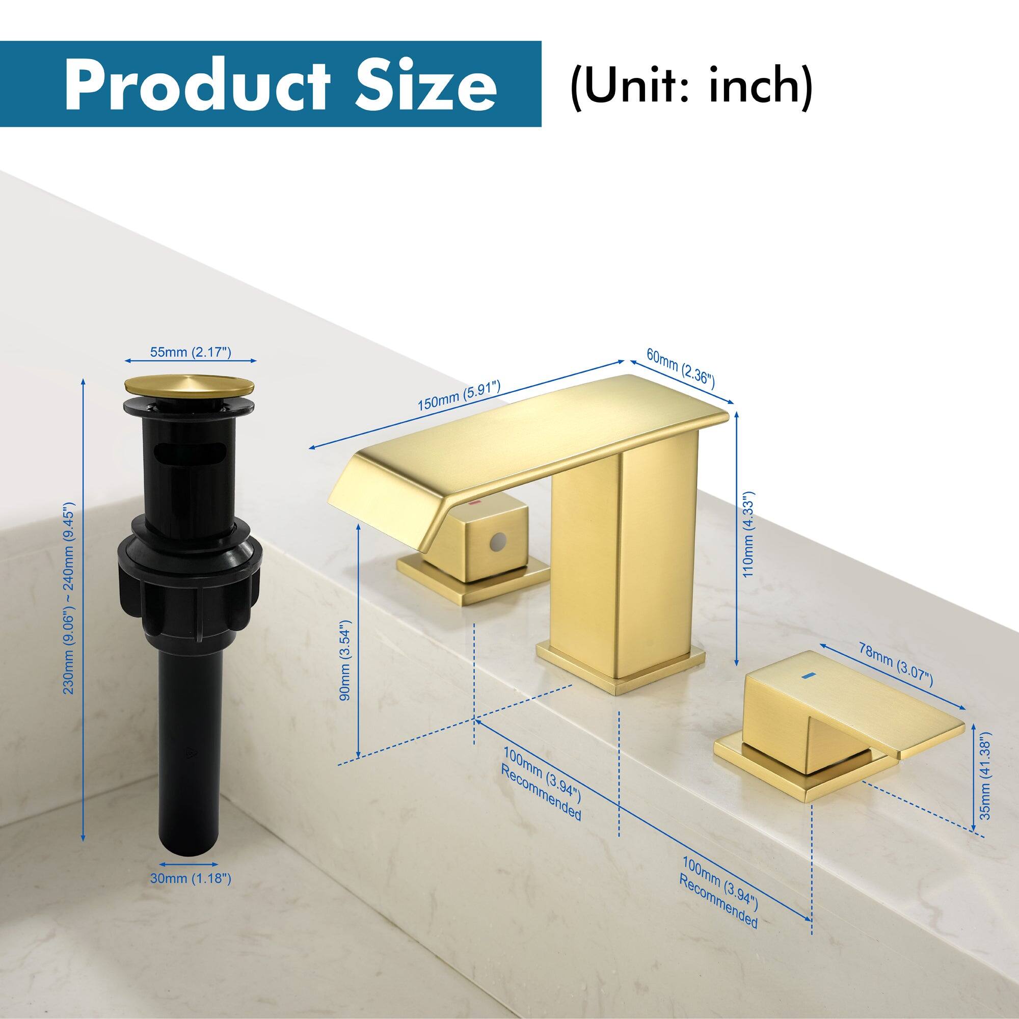 Product Size (Unit: inch)

- 55mm (2.17")
- 150mm (5.91")
- 60mm (2.36")
- 220mm (8.66") - 240mm (9.06")
- 30mm (1.18")
- 90mm (3.54")
- 100mm (3.94") Recommended
- 110mm (4.33") Recommended
- 78mm (3.07")
- 35mm (1.38")