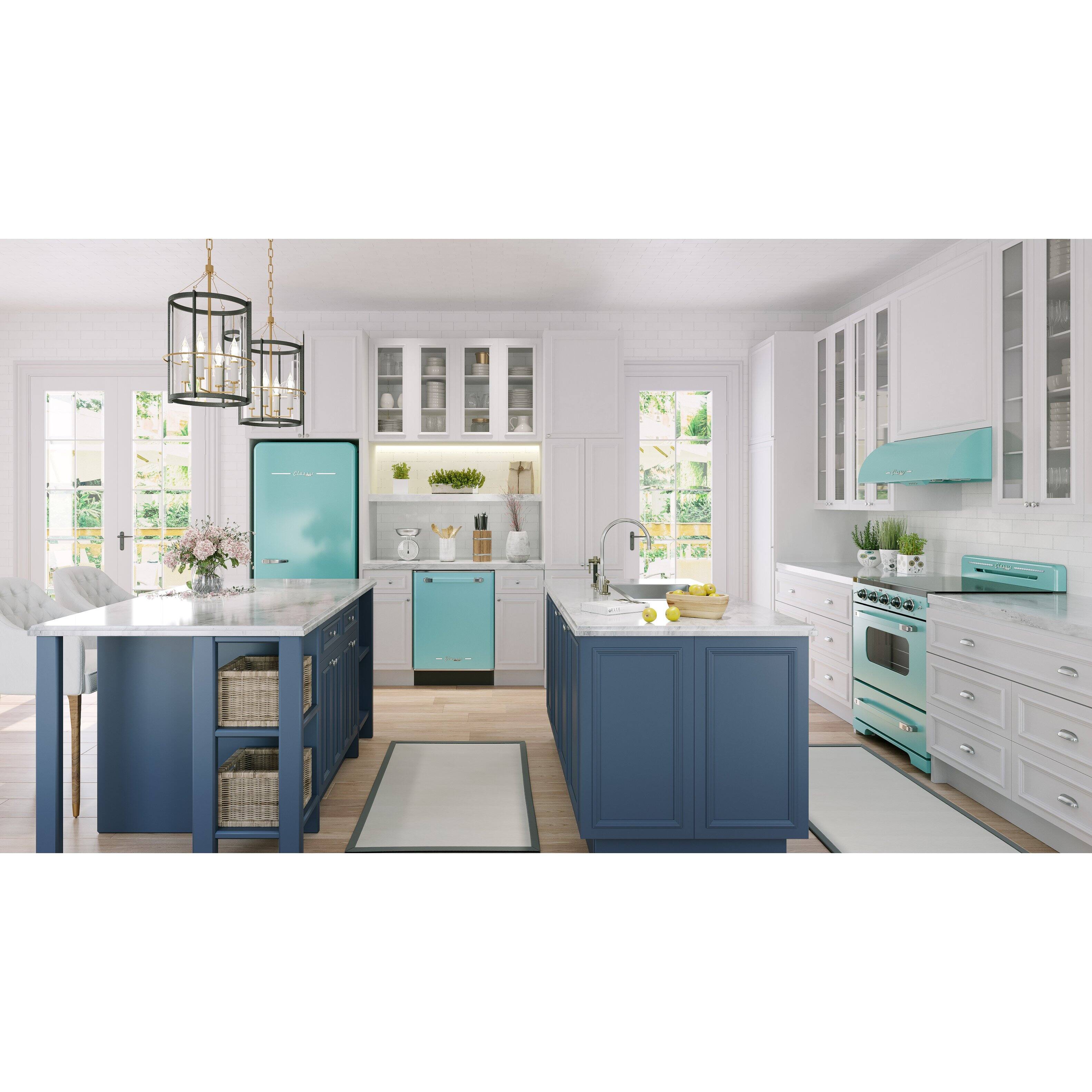Alt View 13. Unique Appliances - Classic Retro 30" 700 CFM Ducted Under Cabinet Range Hood with LED Lighting - Ocean Mist Turquoise.