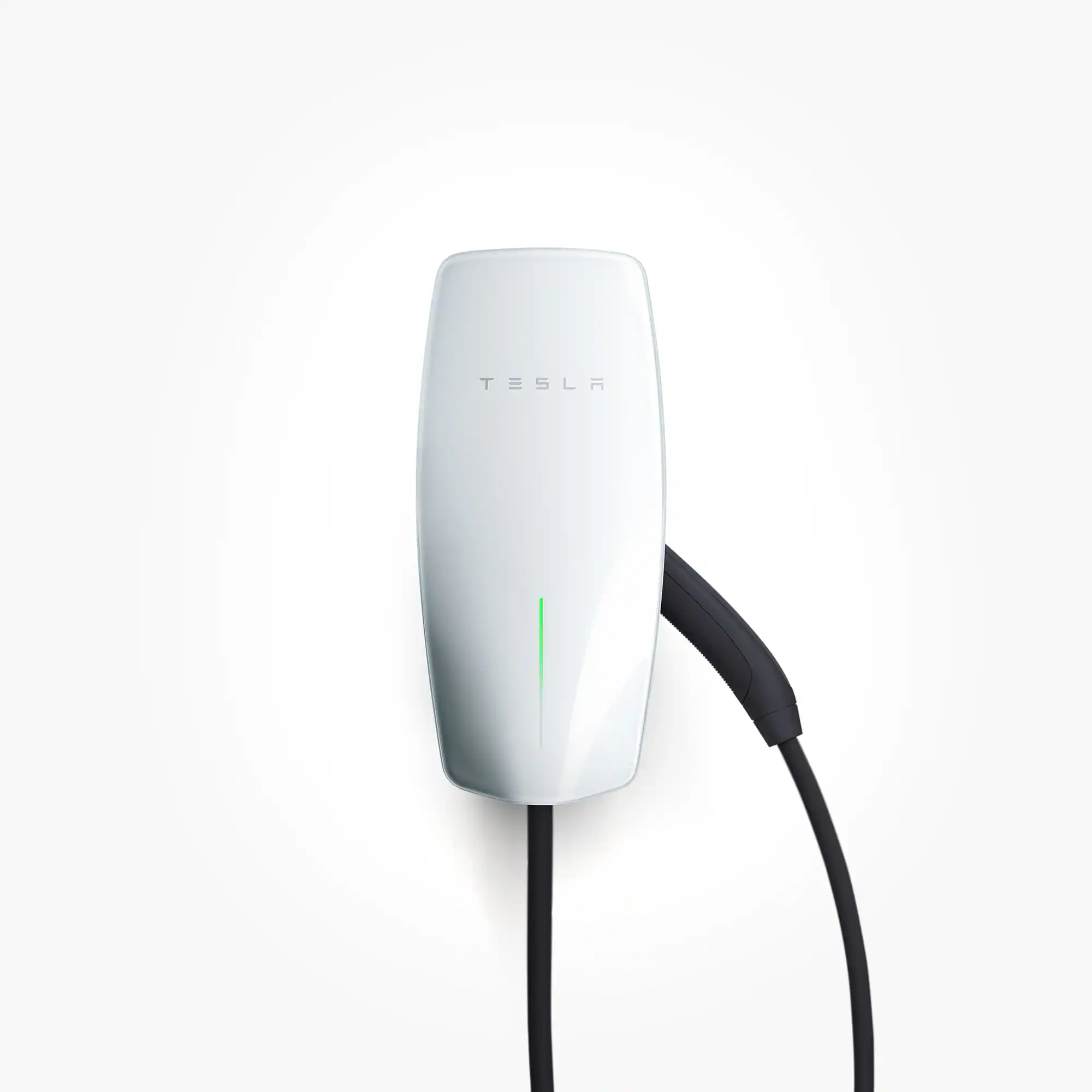 Front. Tesla - Wall Connector Level 2 Hardwired Electric Vehicle (EV Charger) - up to 48A - 24' - White.