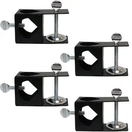 Front. Sunnydaze - Outdoor Torch Deck Clamp Holder - Set of 4 - Black.