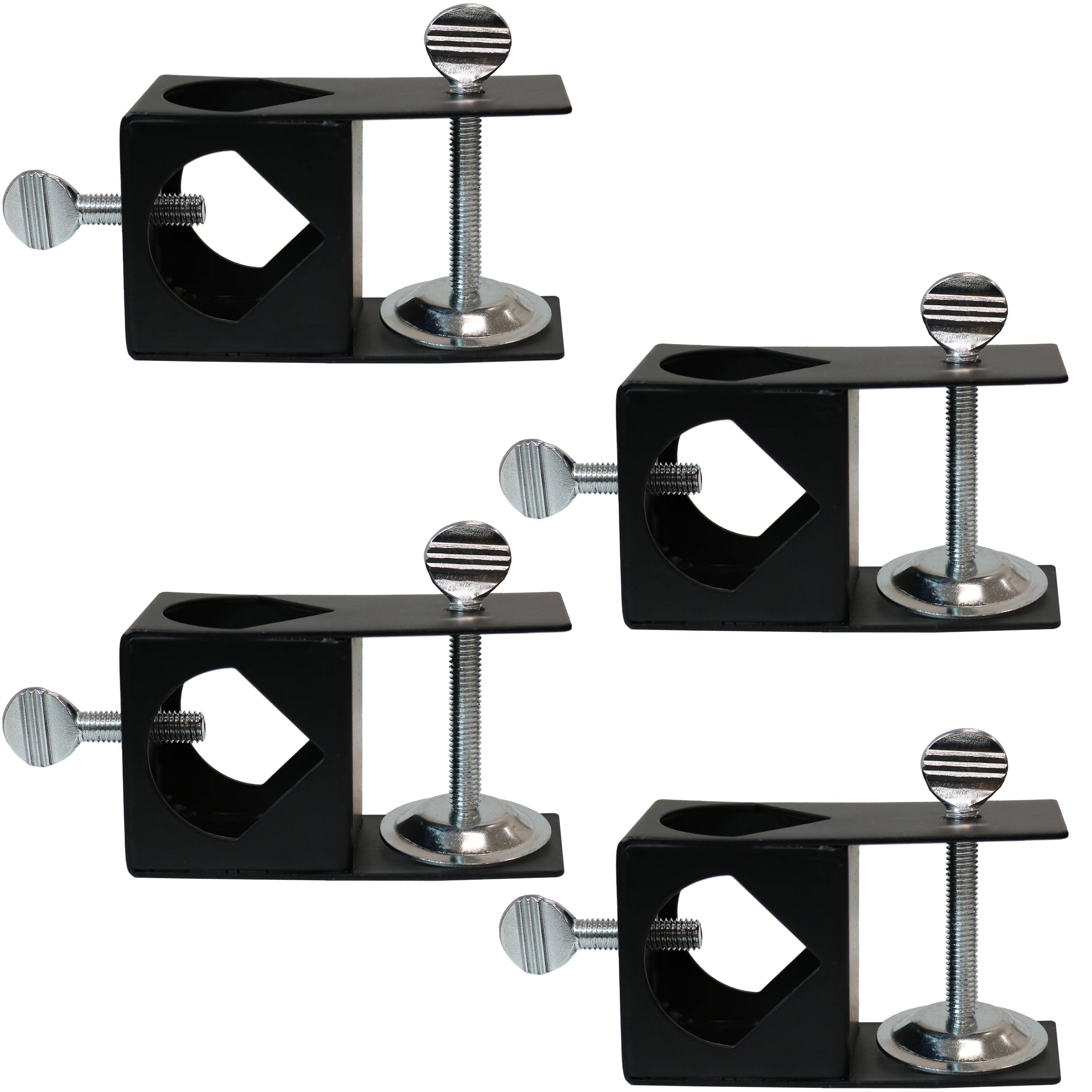 Front. Sunnydaze - Outdoor Torch Deck Clamp Holder - Set of 4 - Black.