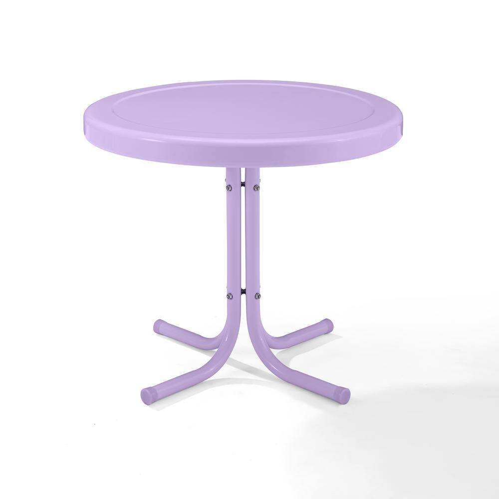 Angle. Crosley Furniture - Griffith Retro Outdoor Side Table - Lavender Gloss.