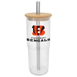Logo Brands - Cincinnati Bengals 24oz. Glass Tumbler - Multicolor