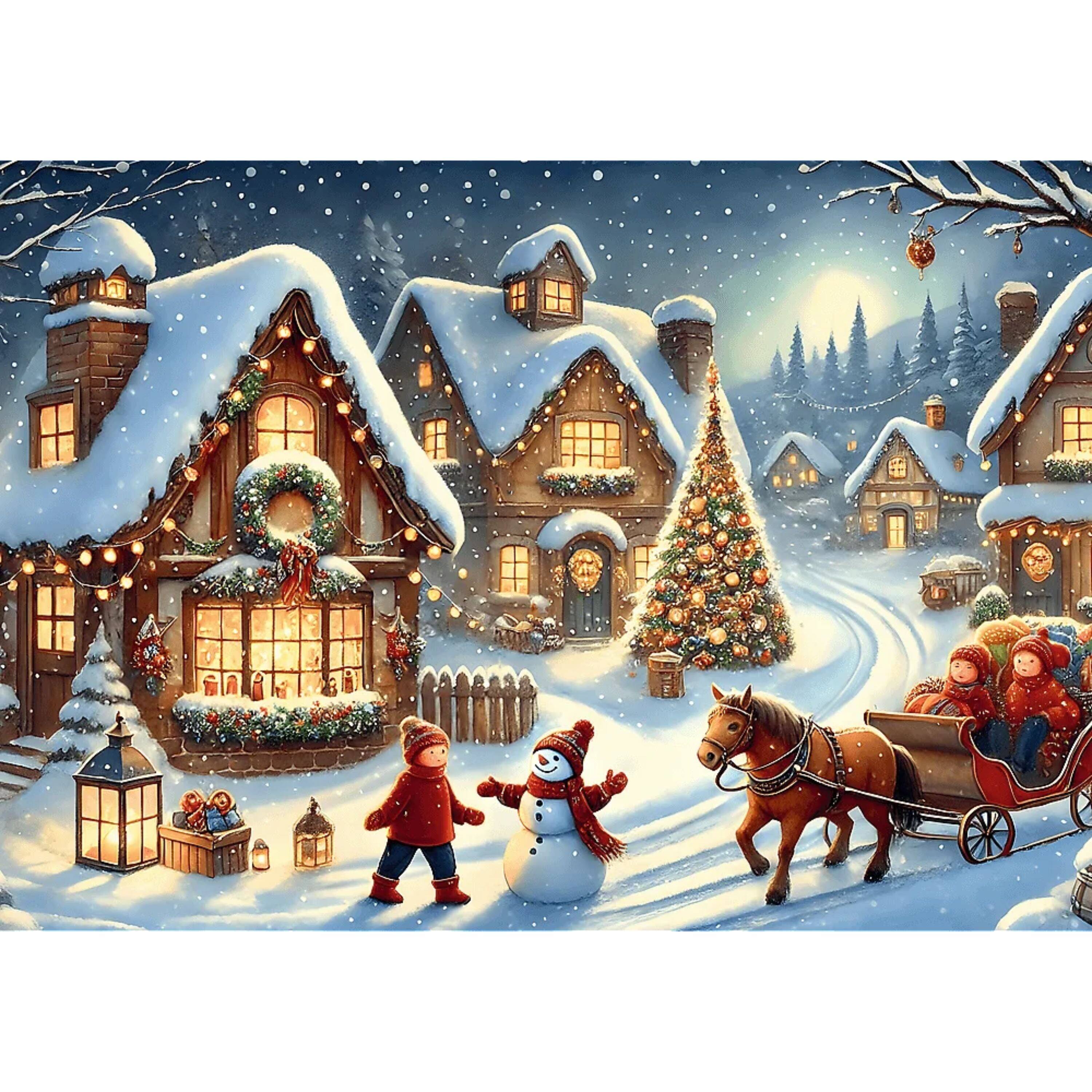 Alt View 1. Trefl - Trefl Red Holiday Sleigh 1000 Piece Puzzle.