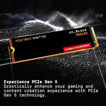 Western Digital WD_BLACK 1TB SN8100 NVMe SSD PCIe 5.0x4, M.2 2280 Western Digital WD_BLACK 1TB SN8100 NVMe SSD PCIe 5.0x4, M.2 2280
