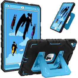 Kitcheniva - Kids Shockproof Case For iPad 9th 8th 7th Gen 10.2 Inch Full Body Protection Black Blue - Blue Black