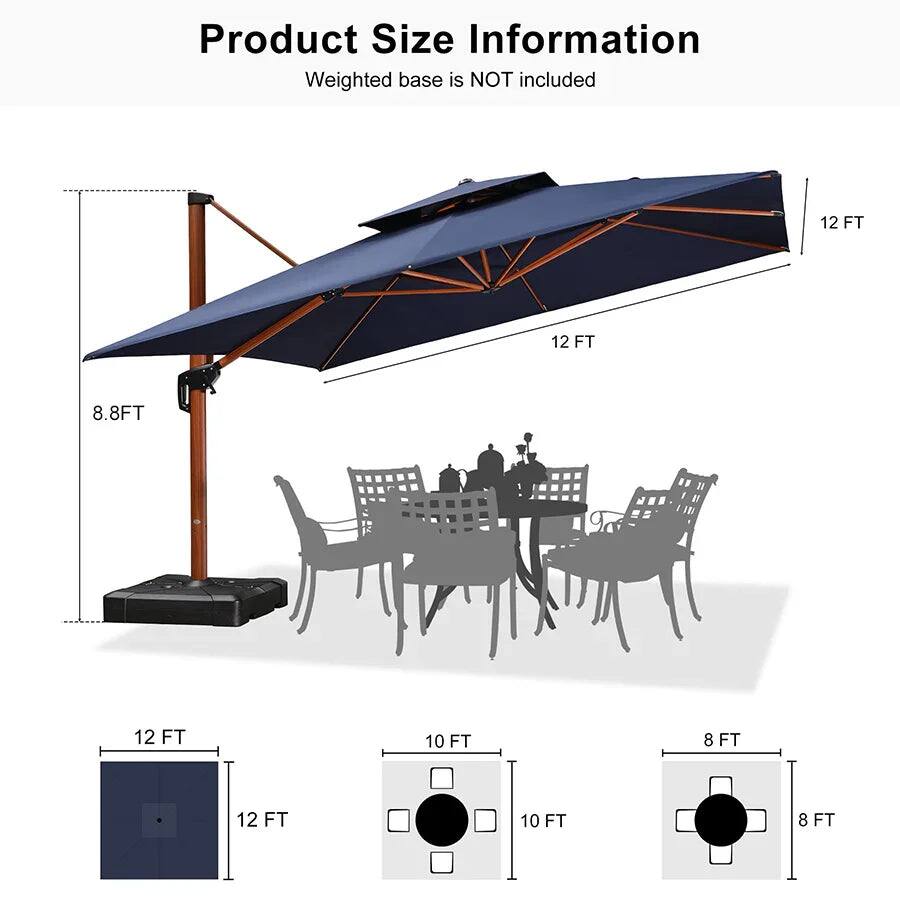 Product Size Information  
Weighted base is NOT included  
12 FT  
12 FT  
8.8 FT  
12 FT  
10 FT  
8 FT  
12 FT  
10 FT  
8 FT