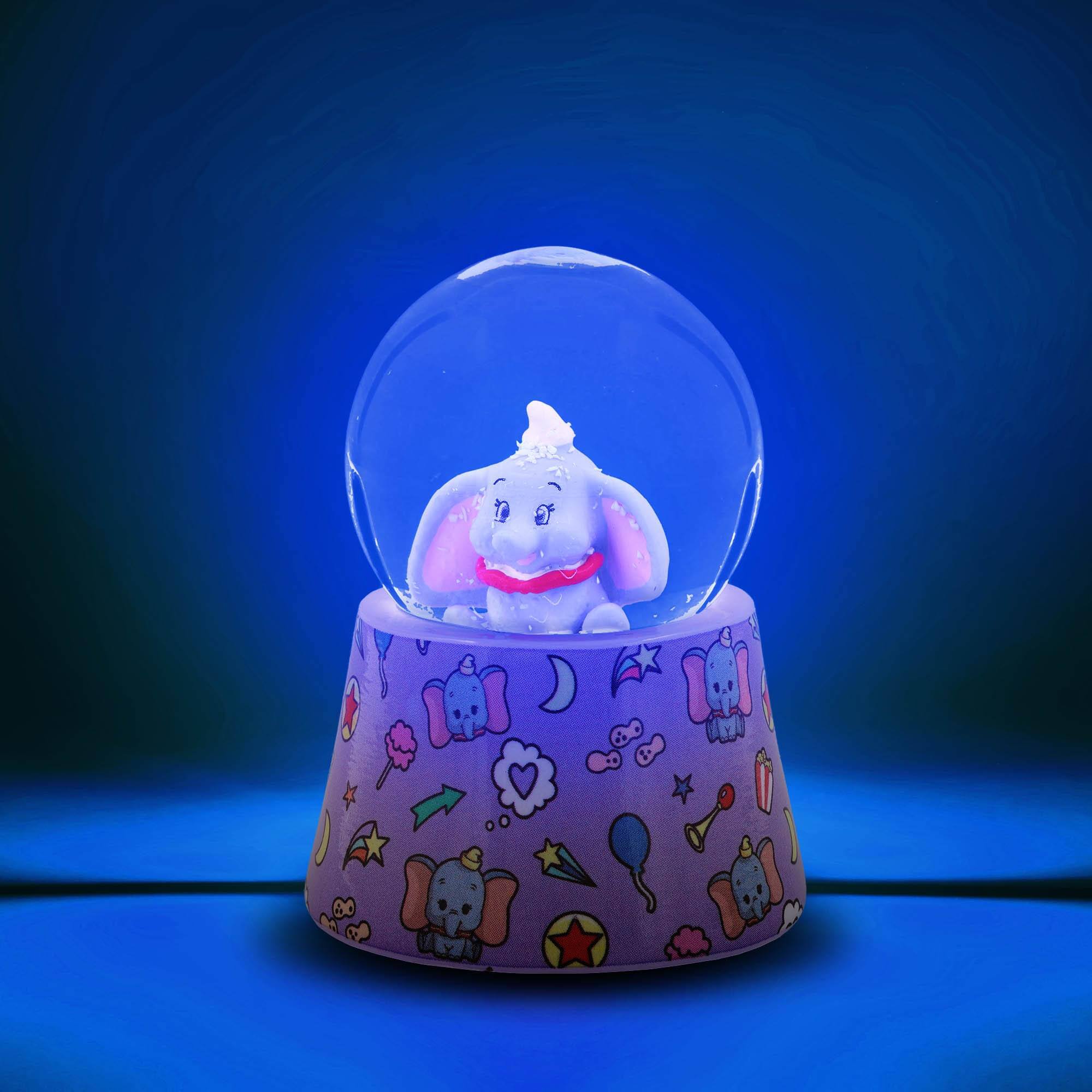 Alt View 1. Silver Buffalo - Disney Dumbo 3-Inch Mini Light-Up Snow Globe - Multi-Colored.
