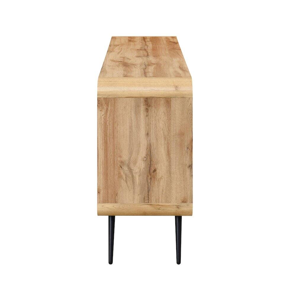Left. New Classic Furniture - Rowan Wood Sideboard/TV Console in Natural/Beige - Natural.