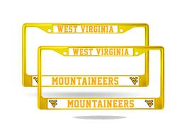 Rico Industries - West Virginia Mountaineers - Chrome Metal License Plate Frame - Set of 2 Frames - Multi