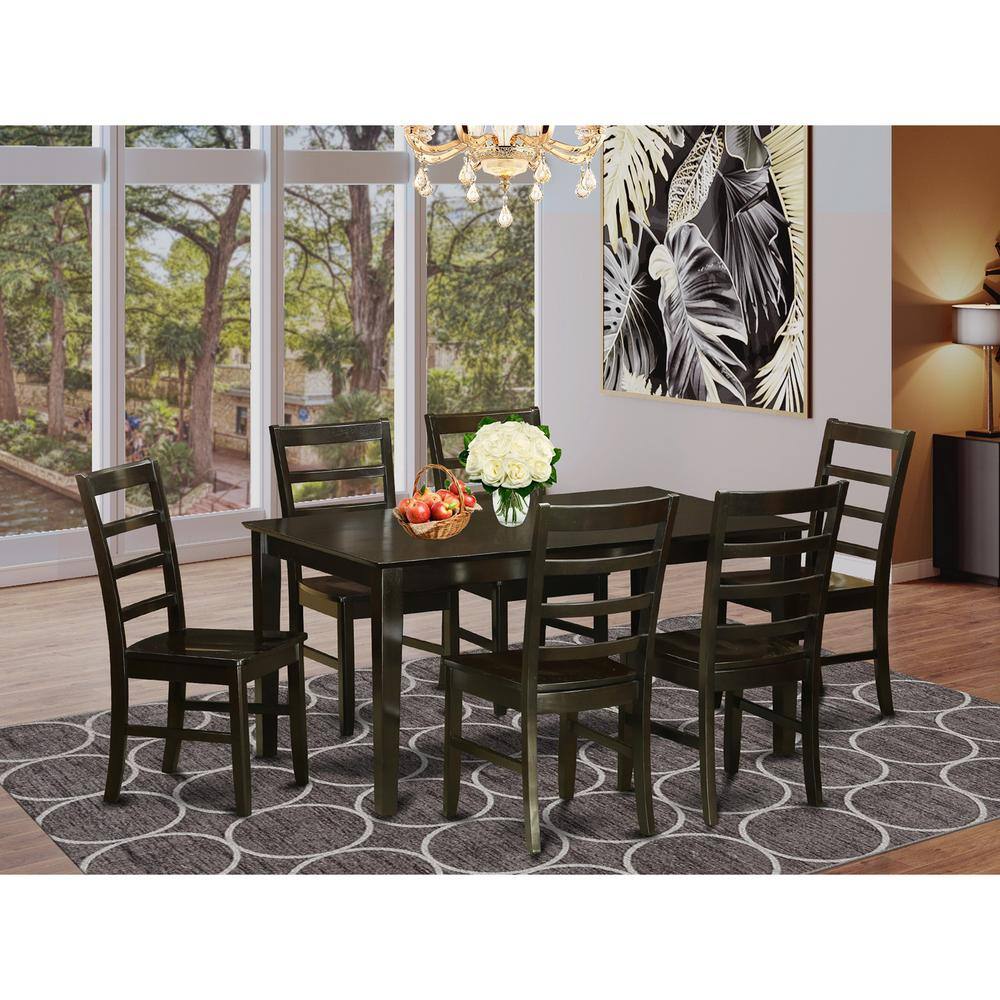 East West Furniture 7 PC formal Dining room set Table and 6 matching ...