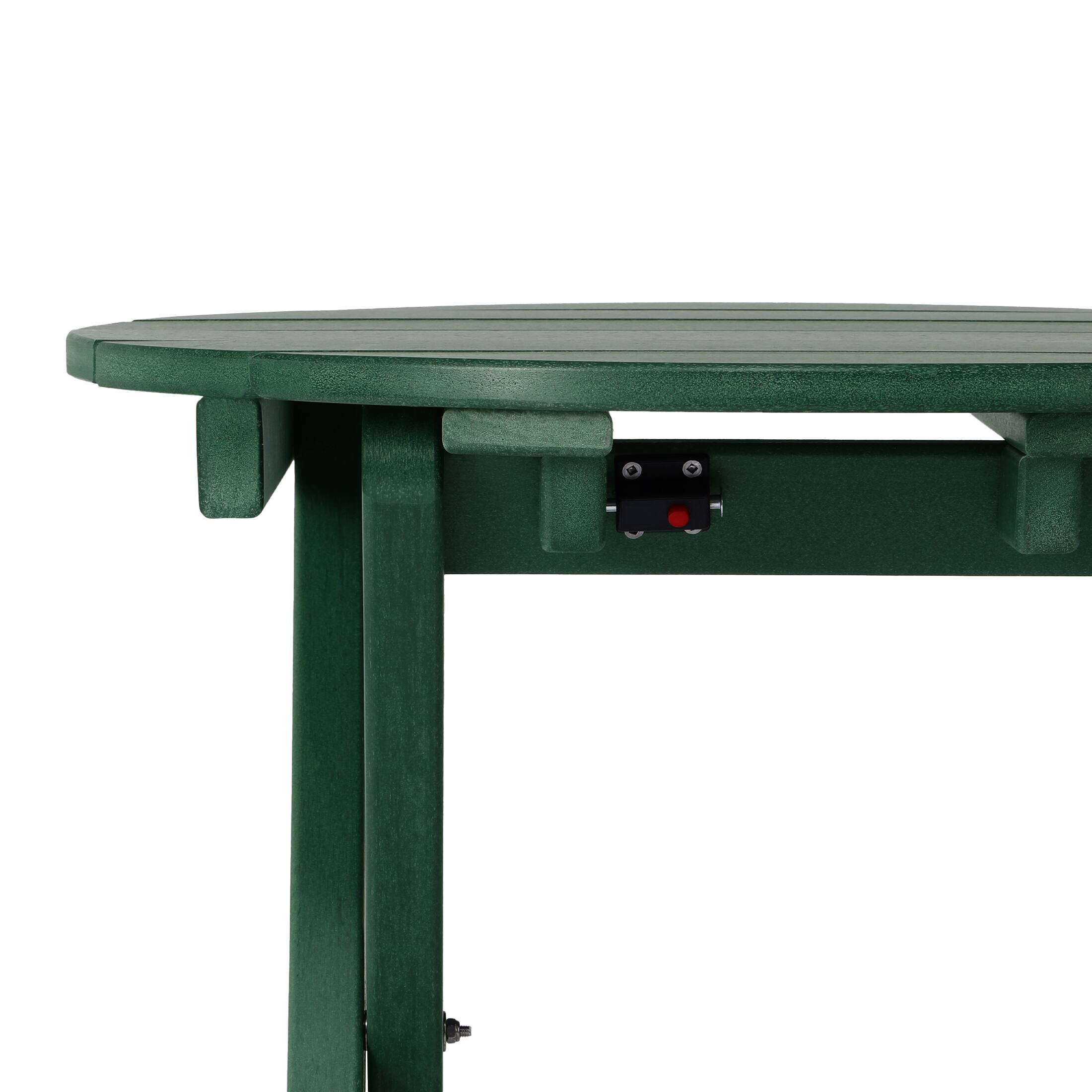 Alt View 4. WestinTrends - WestinTrends Malibu HDPE Outdoor 24.5 Inch Round Portable Folding Patio Dining Table - Dark Green.