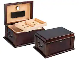 Prestige - The Classic Cigar Humidors - Maple Veneer with French Antique Walnut finish