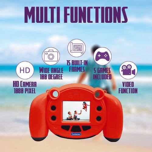 MULTI FUNCTIONS  
HD CAMERA 1888 PIXEL  
WIDE ANGLE 180 DEGREE  
15 BUILT-IN HD FRAMES  
5 GAMES INCLUDED  
VIDEO FUNCTION