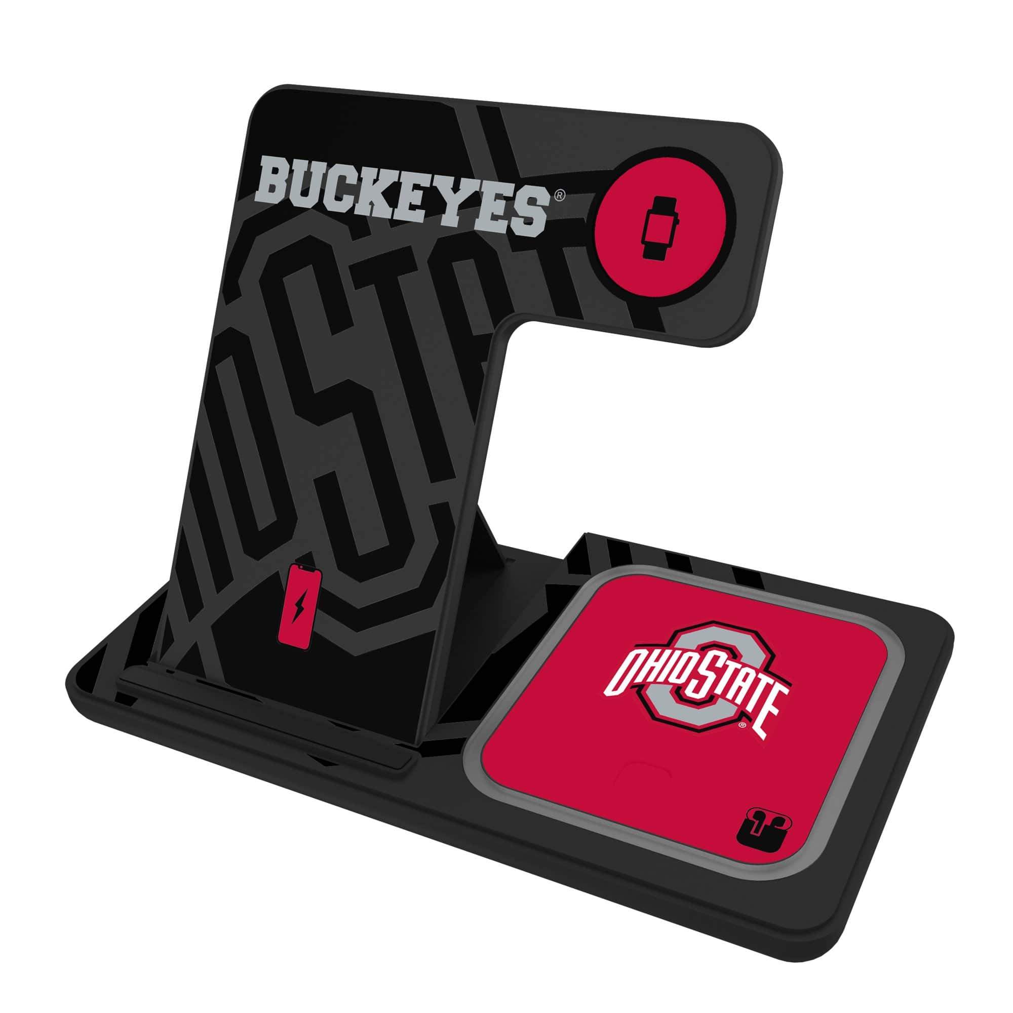 Keyscaper - Ohio State Buckeyes 3-In-1 Wireless Charger - Multicolor