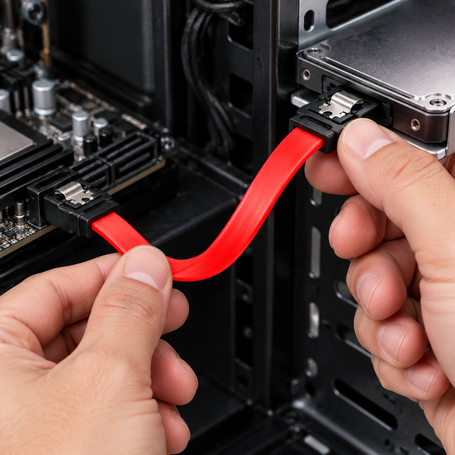 Back. Sanoxy - 0.5m 7-pin 180-Degree Serial ATA Device Cable with Latch - Multi.