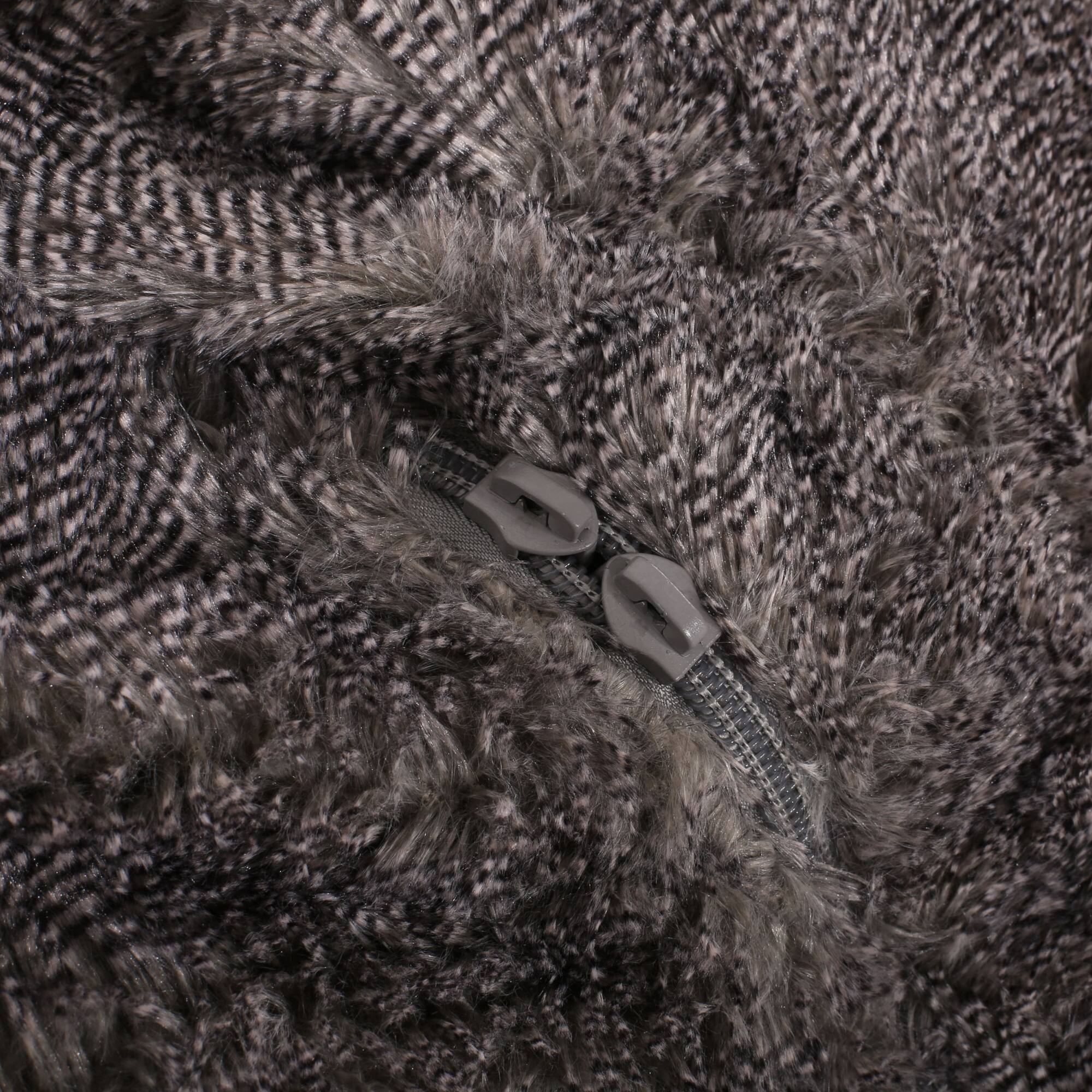 Alt View 1. GOODSILO - Modern Faux Fur Bean Bag Chair with Removable Cover and High-Density Foam Filling - Brown+Beige.