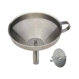 Norpro - Heavy Duty Stainless Steel Funnel with Detatchable Strainer, 5.5-Inch - Silver