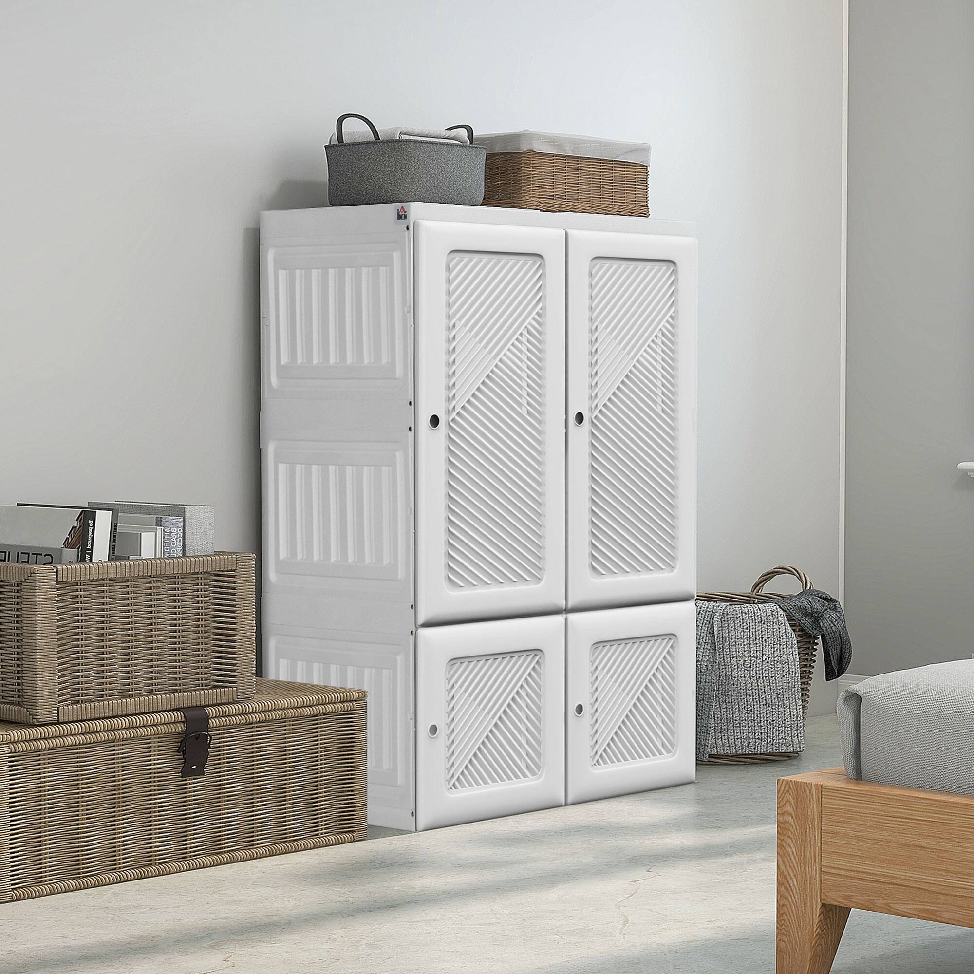 Homcom Wardrobe, Foldable Clothes Storage Organizer with 6