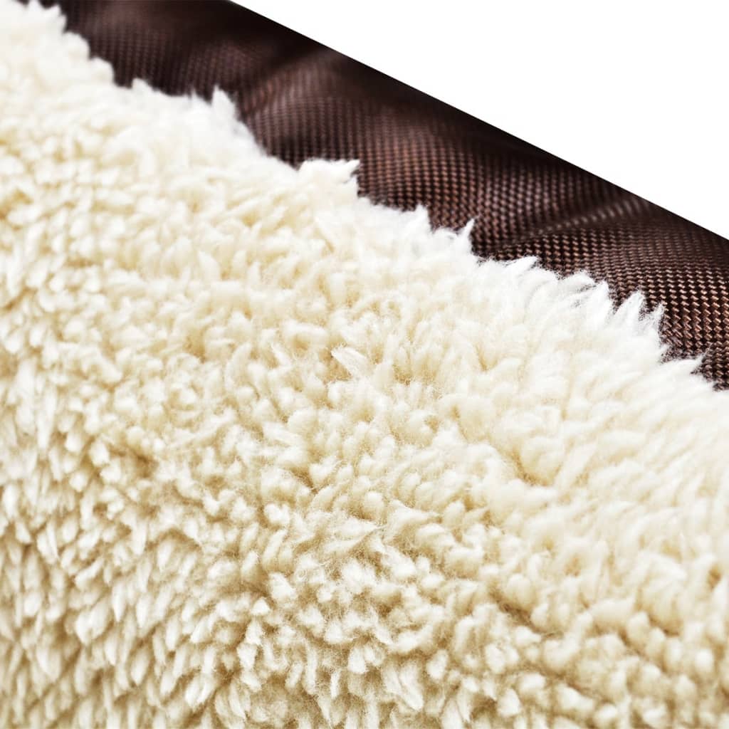 Alt View 3. Boyel Living - XXL Brown and Beige Rectangular Dog Bed with PU Coated Oxford and Faux Fur Durable Non-Slip Design - Brown.