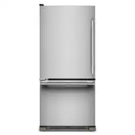 KitchenAid - 19 Cu. Ft. 30-Inch Standard-Depth Bottom Mount Refrigerator with Left Door Swing - Stainless Steel
