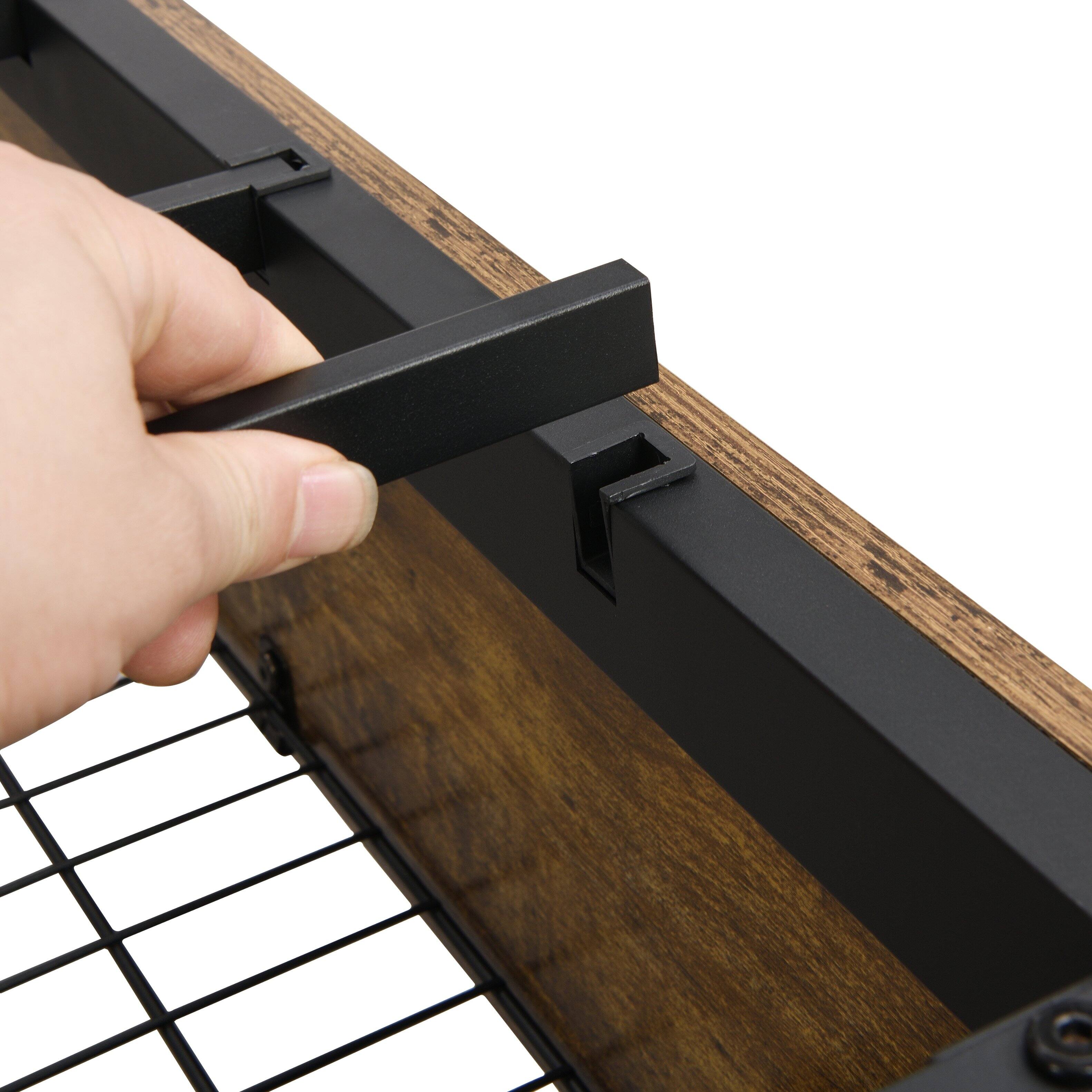 Alt View 4. LUCKY ONE - Queen Size Bed Frame with Charging Station,4 Storage Drawers and LED Lights - Brown+Grey.