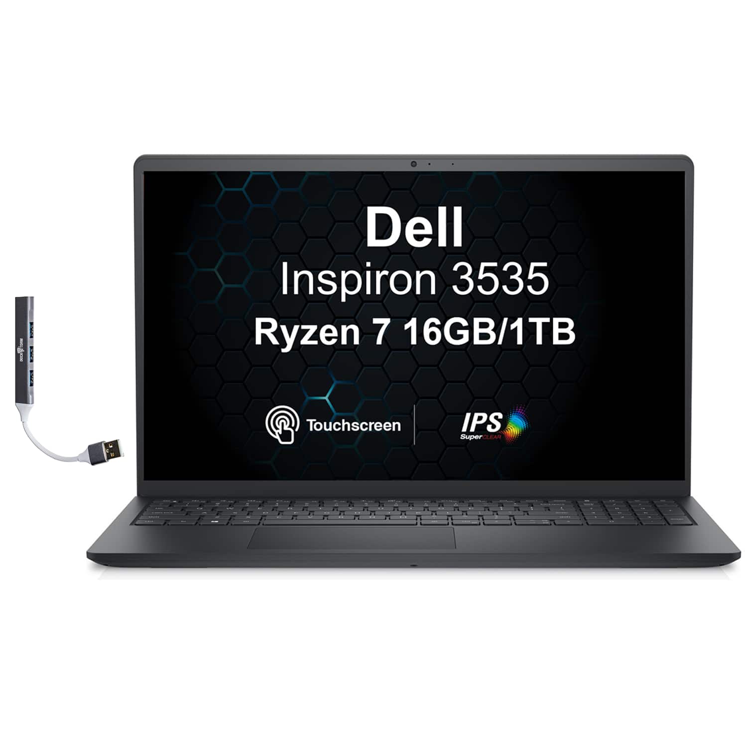 Photos - Software Dell Upgraded - Inspiron 3535 i3535-A813BLK-PUS Laptop, Ryzen 7 7730U, 16GB, 1TB SSD, 15.6" FHD , Radeon, Win 1 (1920x1080)